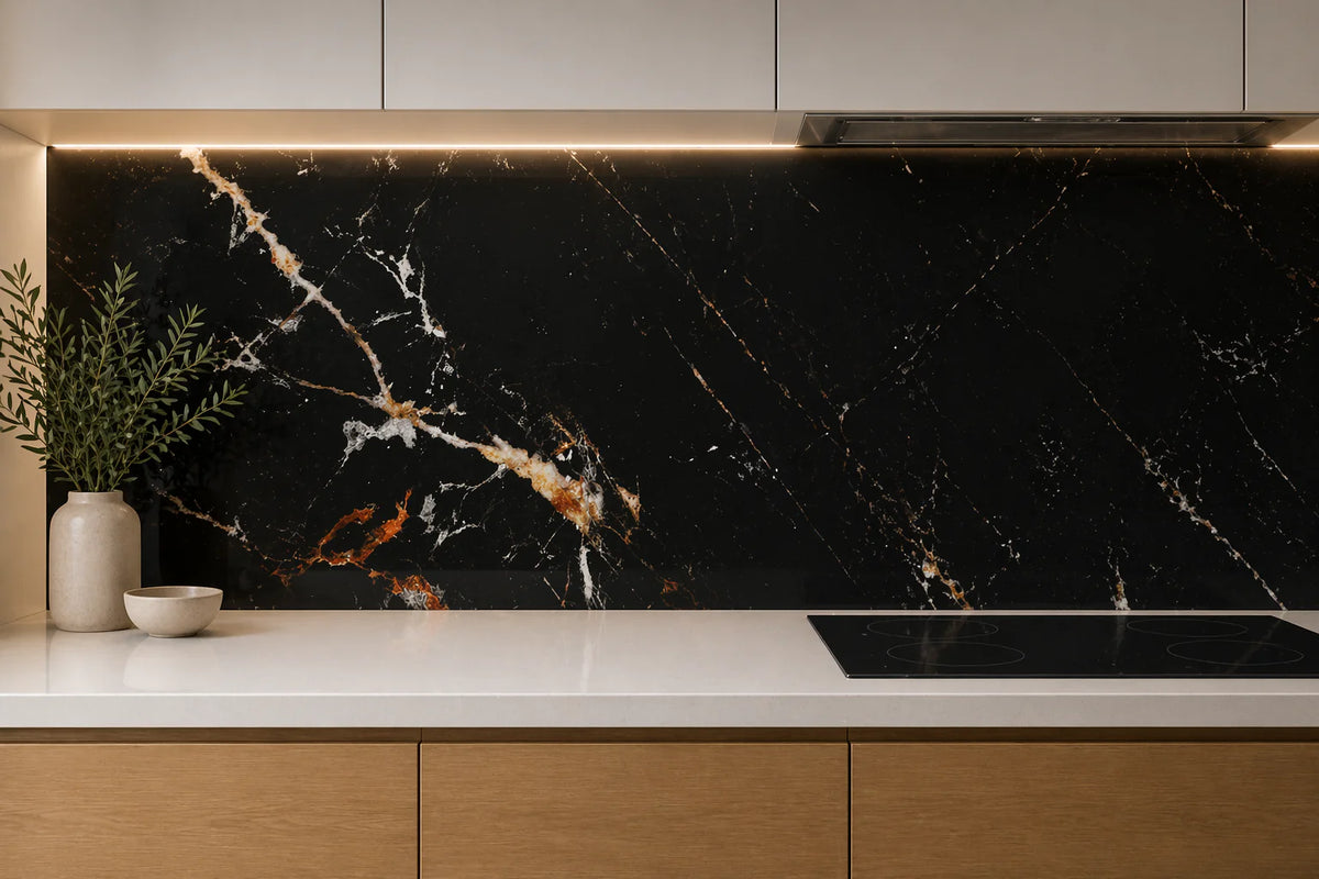 4mm Black Marble Gloss Aluminium