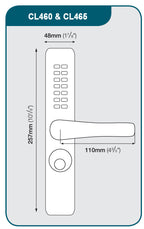 Codelocks CL0465 Narrow Stile Codelock with Code Free Option