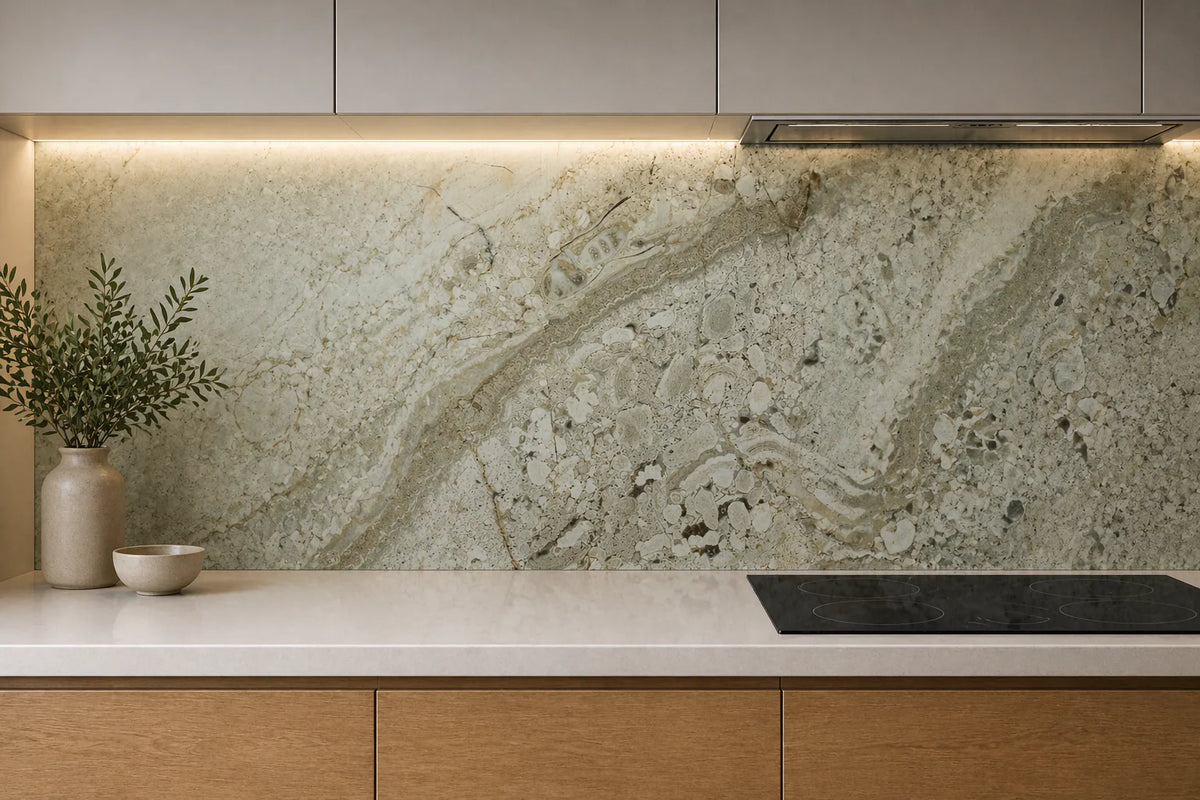 4mm Beige Grey Marble Matt Aluminium