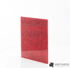 3mm Red Glitter Acrylic Sheet Cut To Size