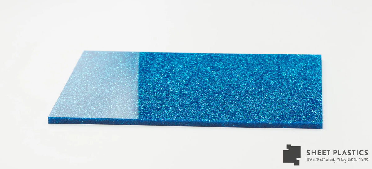 3mm Royal Blue Glitter Acrylic Sheet Cut To Size